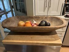 Vintage Rustic Amish Large Hand-Carved 31”  Wood Bowl From One Piece picture