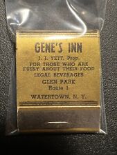 VINTAGE MATCHBOOK - GENE'S INN RESTAURANT - WATERTOWN, NY - UNSTRUCK picture