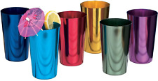 Anodized Aluminum Tumblers Drinking Glasses Vintage Metal Cups Multicolor 6 pcs picture