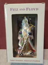 2002 Fitz and Floyd Large Santa Holding Staff Ornament retired with Box picture