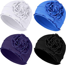 4 Pcs Chemo Headwear for Women, Soft Cancer Hats Breathable Chemo Turbans Beanie picture
