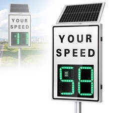 35"x24" Solar Radar Feedback Sign, Flashing Speed Limit Indicator, LED Display picture