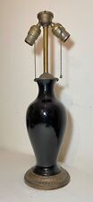 antique Empire style amethyst glass cast iron brass electric table lamp light picture