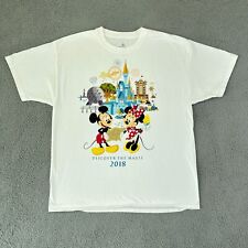 Disney World Shirt Mens Extra Large White Mickey Minnie 2018 Discover the Magic picture