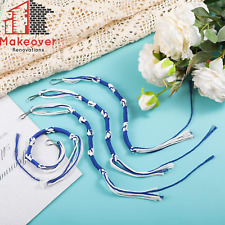 Tzitzits Set, 4 Pieces Tzitzits Tassels with Hanging Hooks with Longer Blue Mess picture