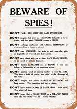 Metal Sign - 1917 Beware of Spies World War I -- Vintage Look picture