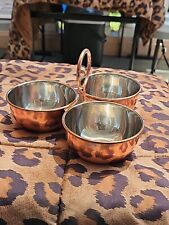 Williams Sonoma Copper Serving bowls Tray Handles 3 bowls with handle  picture