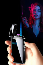 New Windproof Metal Dual Plasma Arc Lighter Jet USB Torch Lighter Gas Electric  picture