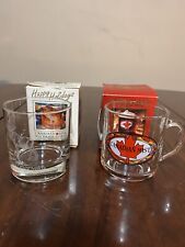 Canadian Mist Glasses Vtg 1996 Leaf Logo Moose Alcohol Small Handle Cup Set Of 2 picture