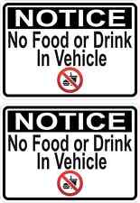 3.5in x 2.5in Symbol No Food or Drink in Vehicle Stickers picture