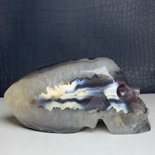 810g Natural Crystal Specimen. Geode agate. Hand-carved. Exquisite Skull.GIFT.RE picture