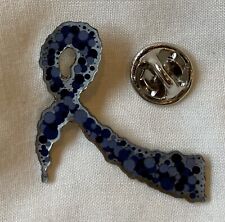 ***NEW** Huntington's Disease Awareness ribbon blue pin badge / brooch.Charity. picture