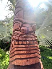 New 5’ Lono Tiki by Smokin' Tikis Hawaii Coconut Palm Hand-carved Oceanic picture