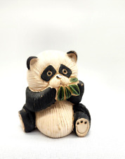 Vintage Artesania Rinconada Panda Bear Eating Leaves Figurine Signed Retired picture