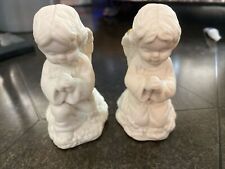 Vintage Ceramic Cherub Angel Tapered Candle Holders picture