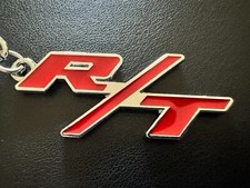 Dodge R/T Keychain - Dodge R/T Key Tag, American Muscle Performance, Red/Chrome picture