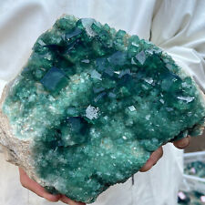 4.3lb NATURAL Green Cube FLUORITE Quartz Crystal Cluster Mineral Specimen picture