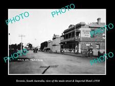 OLD 8x6 HISTORIC PHOTO OF TEROWIE SOUTH AUSTRALIA THE MAIN ST & HOTEL c1930 picture