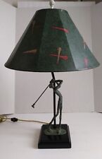 Vintage FREDERICK COOPER Art Deco Bronze Golfer Sculpture Lamp Abstract Art RARE picture
