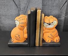 Rare Jim Davis Garfield Ceramic Bookends 1981 Vintage Figures Hand Painted NICE picture