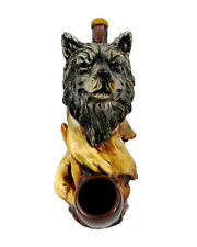 Wolf Head Handmade Tobacco Smoking Hand Pipe Totem Spirit Animal Wildlife Wolves picture