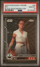 2023 TOPPS CHROME STAR WARS 69 REY BLACK WAVE REFRACTOR PSA 10 picture