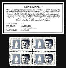 1964 - JOHN F. KENNEDY - #1246 Mint -MNH- Block of Four Postage Stamps picture