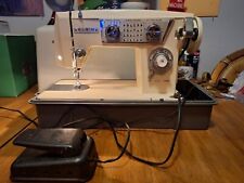 INDUSTRIAL PORTABLE ELGIN SEWING MACHINE MODEL 2468 W/ FOOT PEDAL  CASE ZIG ZAG picture