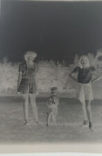 Vintage NEGATIVE image 1970 Girls Posed Outside picture