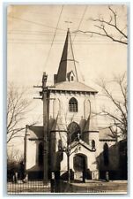 c1910's Church Steeple View Newton Maine ME RPPC Photo Unposted Postcard picture