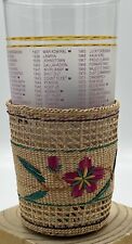 Vintage Rattan/Sweetgrass Woven Glass Holders 50’s-60’s picture