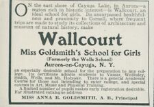 1910 Wallcourt Miss Goldsmiths School For Girls Wells NY Vintage Print Ad CO2 picture
