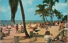 c1960s FORT MYERS BEACH, Florida Postcard Bathing Beach Scene / Chrome - Unused picture