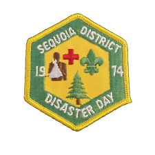 Vintage BSA Boy Scout Sequoia District Disaster Day Patch 1974 Cloth Back picture