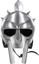 Maximus Roman Spiked Gladiator Armor Steel Helmet with Adjustable Strap picture