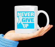 Prostate Cancer Awareness Never Give Up Blue Ribbon 11oz. Coffee Mug Tea Cup  picture