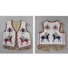 Old American Style Handmade Sioux Beaded Vest Powwow Regalia War Vest BV923 picture
