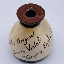 Bothes Devon Violets Torquay Pottery Perfume Bottle Foley Bros Price tag 2” VTG picture