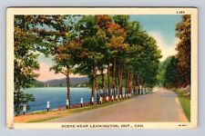 Leamington Ontario-Canada, Scene Of Road, Antique, Vintage Souvenir Postcard picture