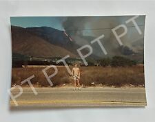 Vtg Photo SHIRTLESS Handsome Young Man In Front Of Active Volcano 1980s Gay Int picture