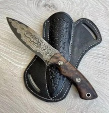 Damascus Hunting Knife 150 Layer 4.5" Fixed Blade Rosewood Handle Sheath picture