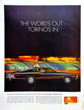 Ford Torino GT Fastback Muscle Car Rainbow Graphics Smooth Vibe Vtg Mag Print Ad picture