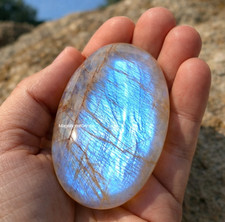 Healing Moonstone Palm Stone Birthstone Crystal Meditation Reiki Worry Stone picture