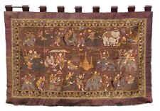 Kalaga Thai Wall Hanging Tapestry Embellished Large Panel Lined Raw Silk 94”x62