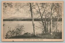Twin Lakes Connecticut~West Shoreline~Vintage Postcard picture