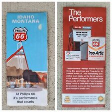 VTG 1970 Phillips 66 Road Map Idaho Montana Fold-Out with Attractions Imperfect picture