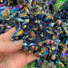 10x Wholesale 100g Natural Rainbow Quartz Aura Titanium Crystal Cluster Specimen picture