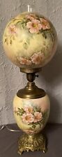 Gone With The Wind Double Globe Handpainted Hurricane Lamp Works Rewired Vintage picture