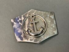 Vintage Navy Anchor Belt Buckle Solid Machined Steel Shield   NICE Hey Sailor picture