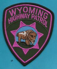 WYOMING HIGHWAY PATROL POLICE BREAST CANCER AWARENESS PINK SHOULDER PATCH picture